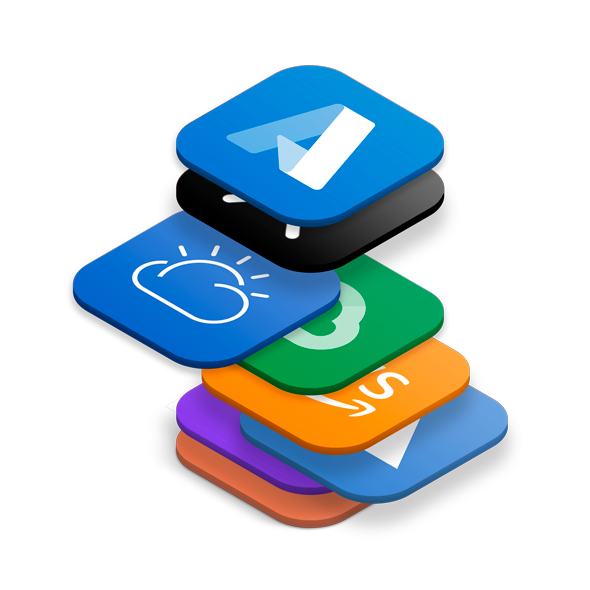 Apps stacked on top of each other