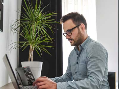 Remote worker on a laptop