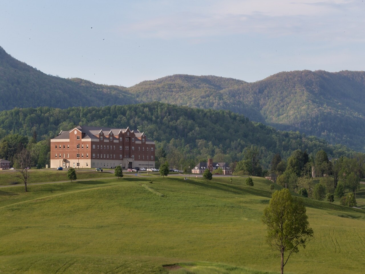 LMU Building with mountain