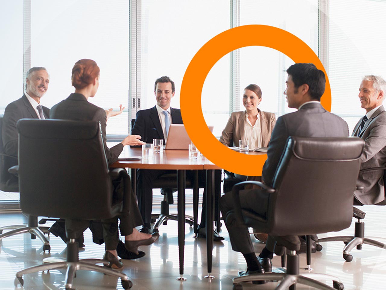 Office team having a discussion.