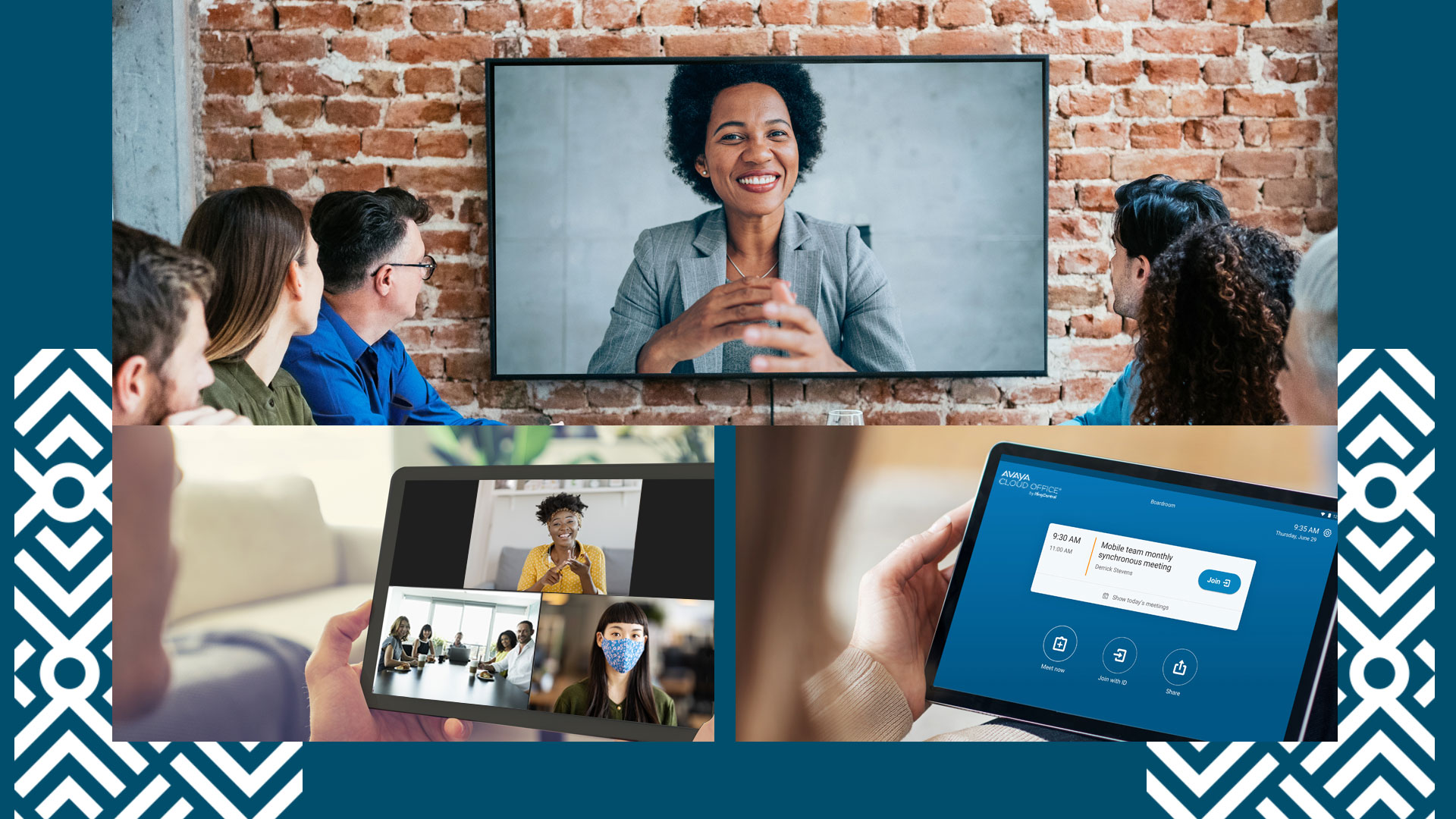 Avaya Cloud Office Rooms screenshots and meeting rooms