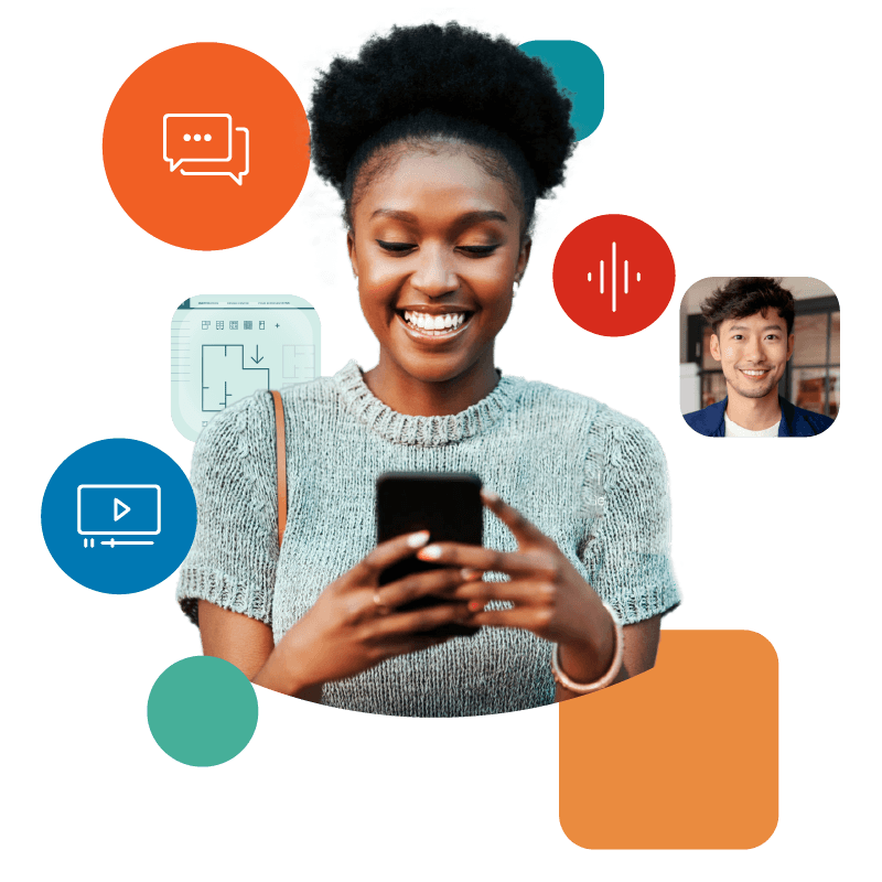 Woman communicating on her cell phone