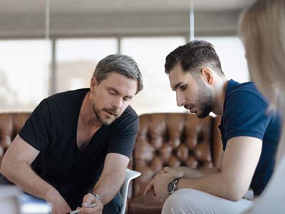 Team members working on a project