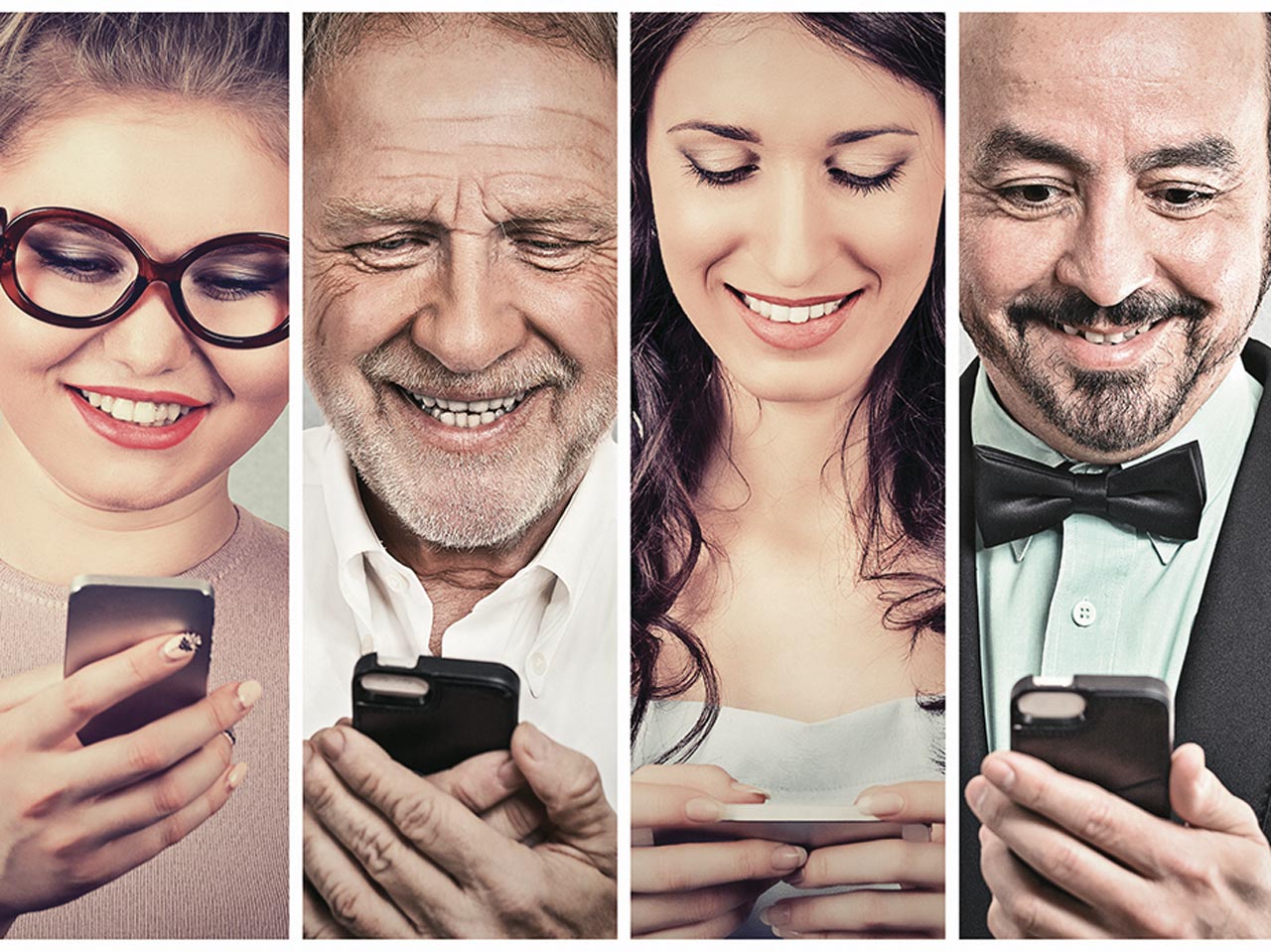 Photo of people using cellphone