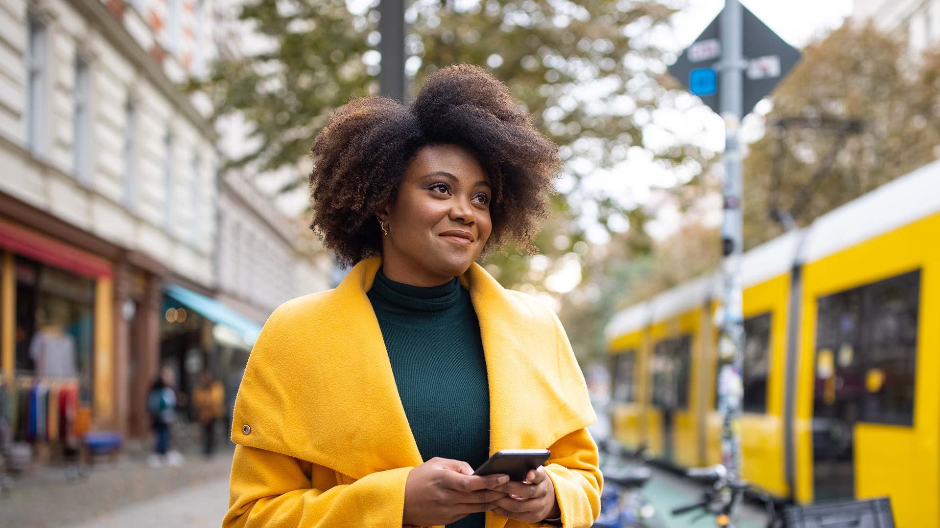 Woman texting on her phone.