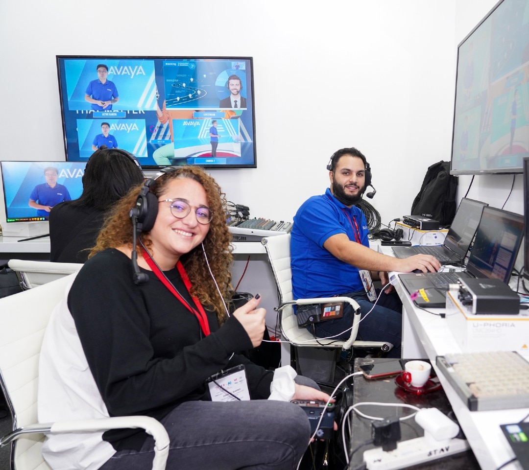 Avaya Employees in a control room 