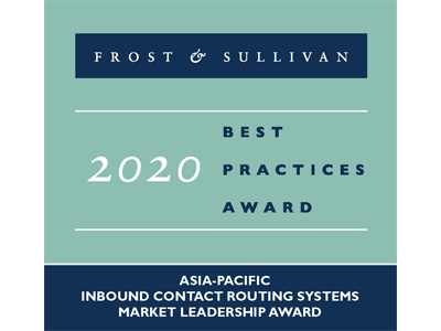 Frost and Sullivan Best Practices Awards 2020 - Inbound Contact Routing - APAC