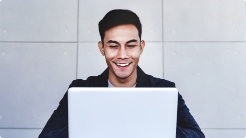 Man using a laptop