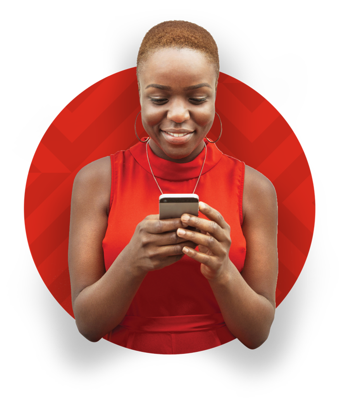 Woman using a cellphone to communicate